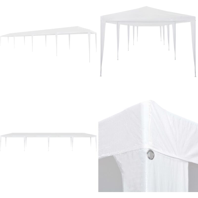 Vidaxl - Tente de réception 3x12 m pe Blanc - Tente De Réception - Abri Extérieur - Gazebo - Parasol - Auvent - Home & Living