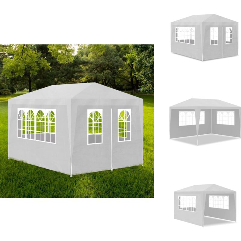 Tente de réception 3x4 m Blanc - Tente De Réception - Auvent Extérieur - Abri Jardin - Parasol - Fête Extérieure