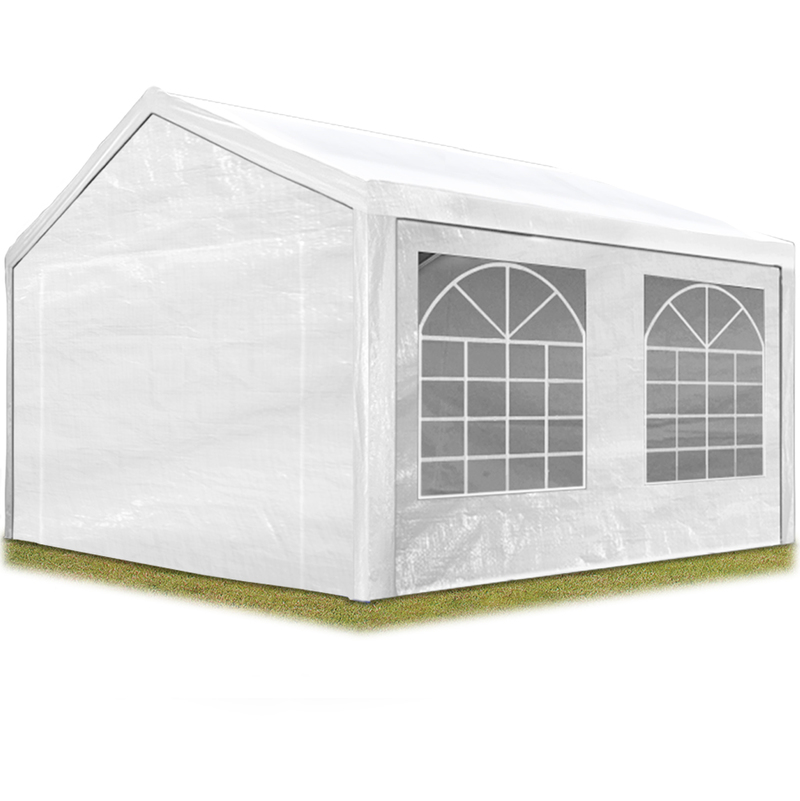 Tente de réception 3x4 m pavillon blanc bâche PE épaisse d'env.180g/m² imperméable tente de jardin