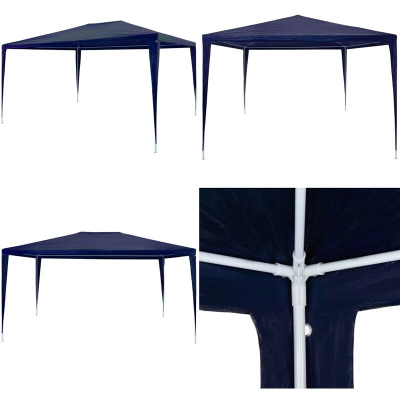 Vidaxl - Tente de réception 3x4 m pe Bleu - Tente De Réception - Abri Extérieur - Gazebo - Parasol - Auvent - Home & Living