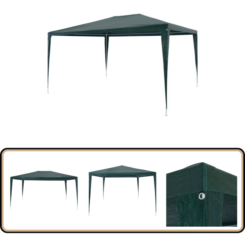 Tente de réception 3x4 m pe Vert - Tente De Réception - Abri Extérieur - Gazebo - Parasol - Jardin