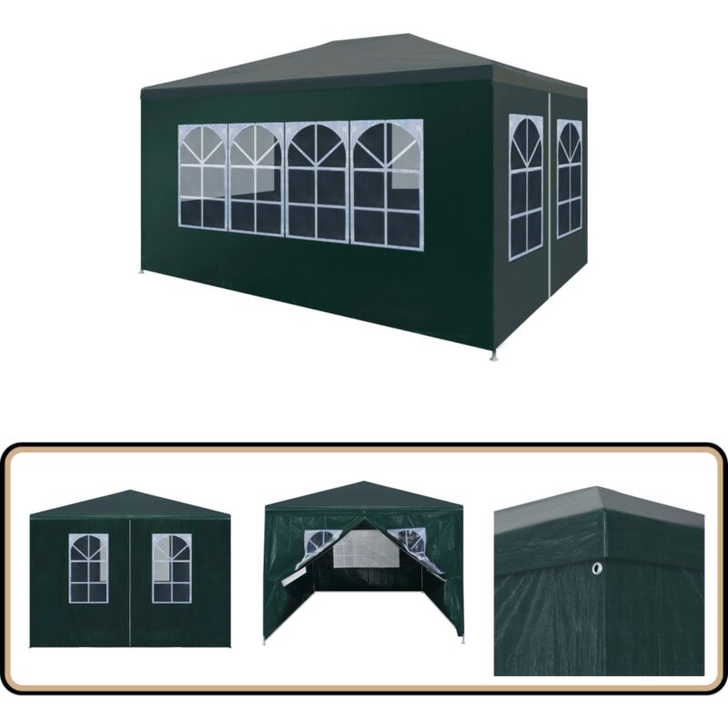 Tente de réception 3x4 m Vert - Tente De Réception - Auvent - Abri Extérieur - Parasol - Événement En Plein Air