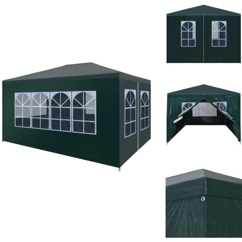 Tente de réception 3x4 m Vert - Tente De Réception - Auvent - Abri Extérieur - Parasol - Événement En Plein Air