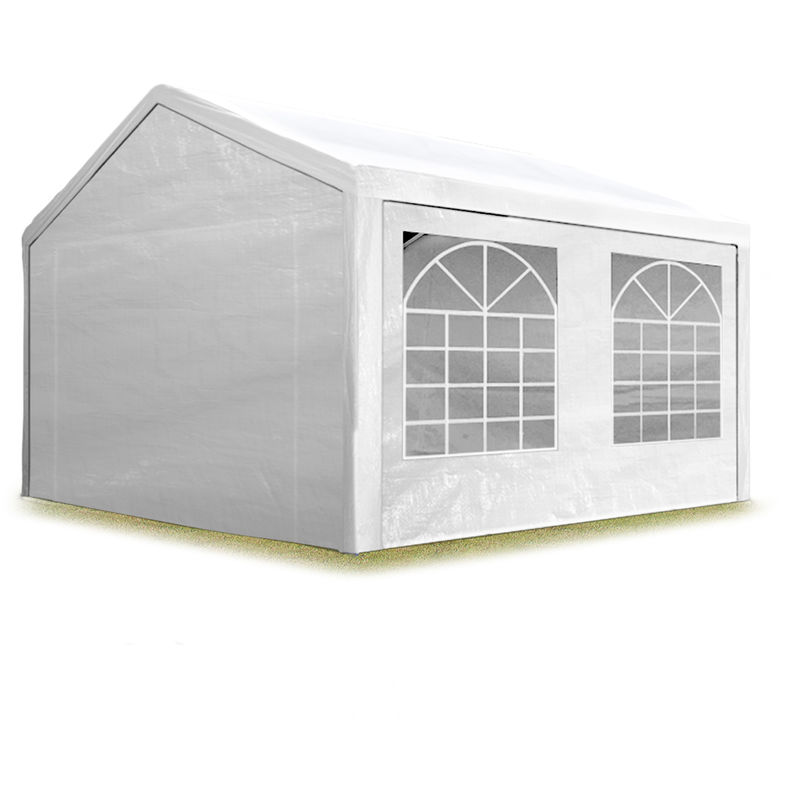 Tente de réception 3x5 m pavillon blanc bâche PE épaisse d'env.180g/m² imperméable tente de jardin
