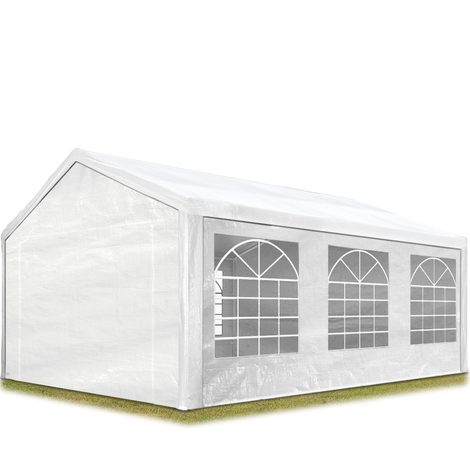 INTENT24 Tente de réception 3x6 m barnum pavillon blanc bâche PE 350 N imperméable tente de jardin