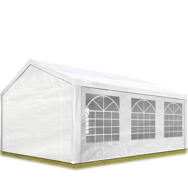 Tente de réception 3x6 m pavillon blanc bâche PE épaisse d'env.180g/m² imperméable tente de jardin