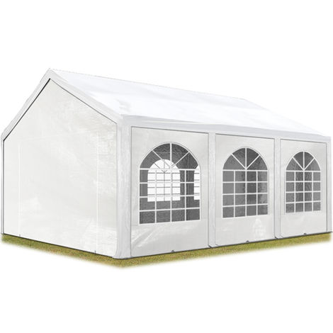 CARPASOL Tente de réception 3x6 m, Toile de Haute qualité barnum 450 N PE Blanc Construction en Acier galvanisé avec raccordement par vissage