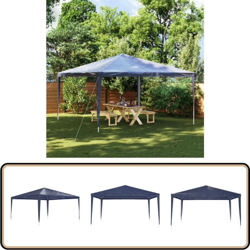 Vidaxl - Tente de réception 4x4 m bleu - Tente De Réception - Auvent - Abri Jardin - Parasol - Fête Extérieure