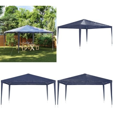 Tente de réception 4x4 m bleu - Tente De Réception - Auvent - Abri Jardin - Parasol - Fête Extérieure - Home & Living