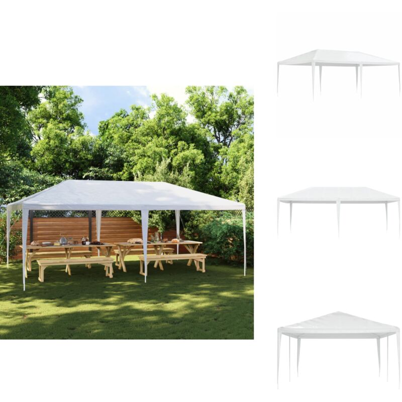 Tente de réception 4x6 m Blanc - Tente De Réception - Auvent - Abri Extérieur - Parasol - Fête En Plein Air