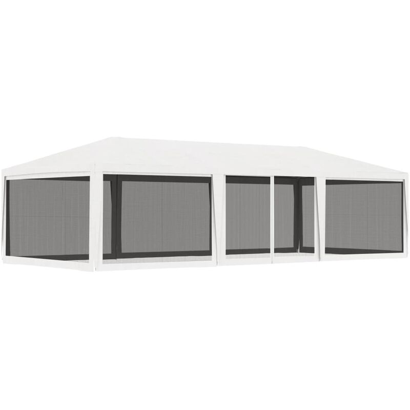 Youthup - Tente de réception avec 4 parois latérales en maille 4x9m Blanc