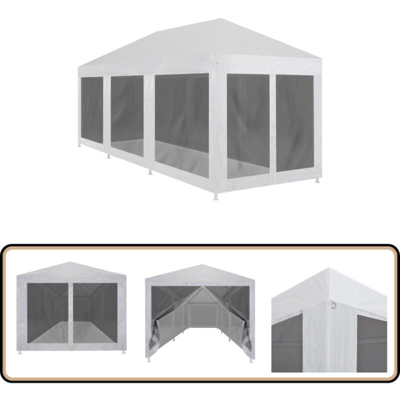 Vidaxl - Tente de réception avec 8 parois en maille 9 x 3 m - Tents Reception - Abri Extérieur - Gazebo - Structure Extérieure - Fête Jardin