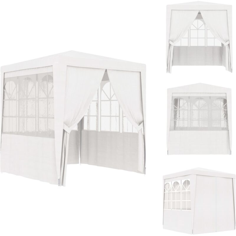 Tente de réception avec parois latérales 2x2 m Blanc 90 g/m² - Tente De Réception - Abri Jardin - Gazebo - Parasol - Auvent