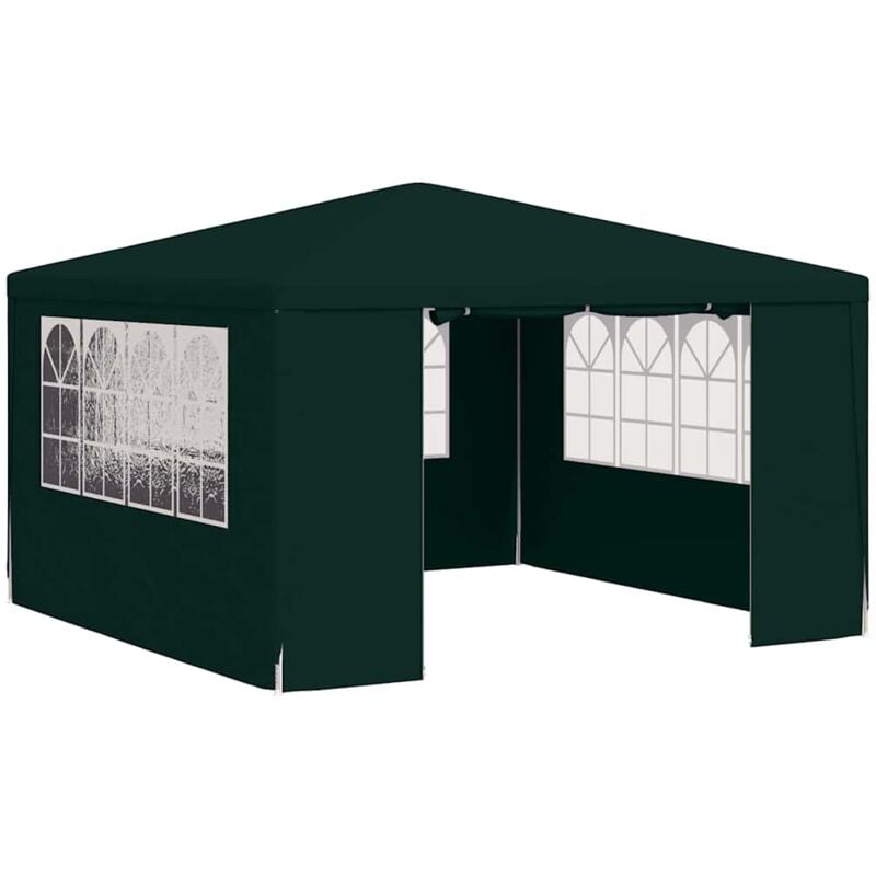Tente de réception et parois latérales 4x4 m Vert 90 g/m²