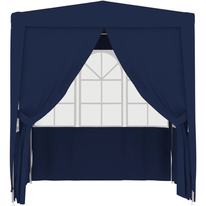 Tente de réception avec parois latérales 2,5x2,5 m Bleu 90 g/m²