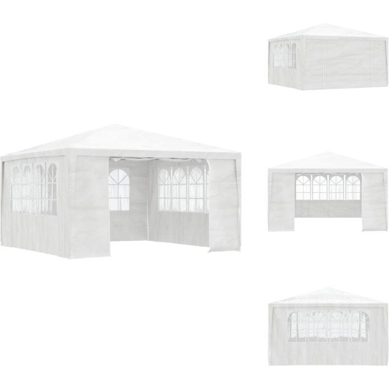 Tente de réception avec parois latérales 4x4 m Blanc 90 g/m² - Tente De Réception - Abri Jardin - Gazebo - Parasol - Auvent