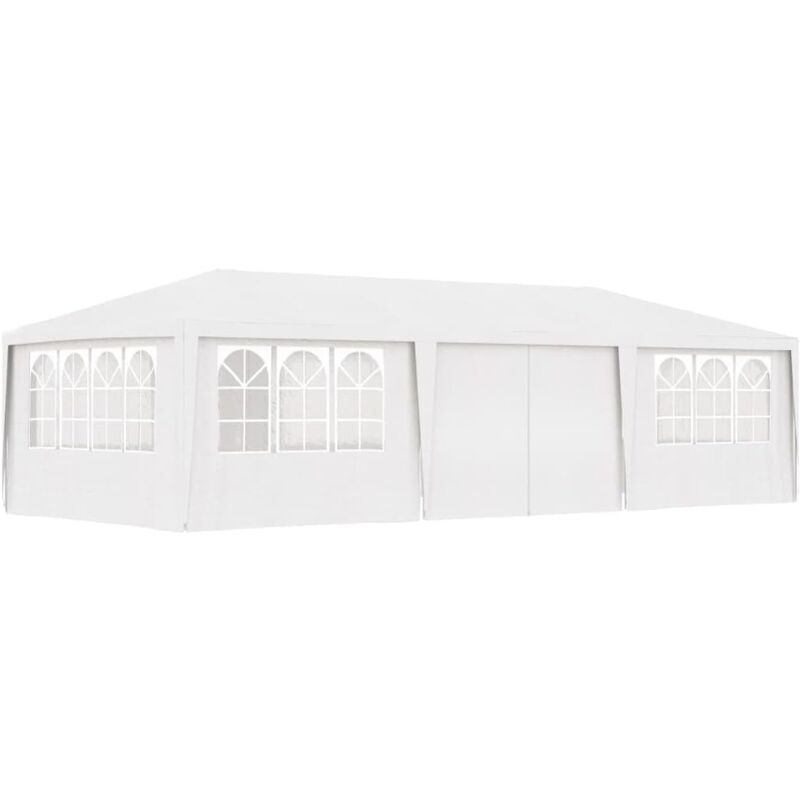 Largeight - Tente de Réception avec Parois Latérales Belvédère Tonnelle Pavillon Chapiteau Mariage Barbecue Voyage de Camping 4x9 m Blanc 90 g/m²