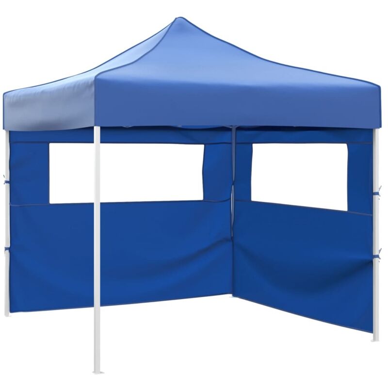 Tente pliable avec 2 parois 3 x 3 m Bleu