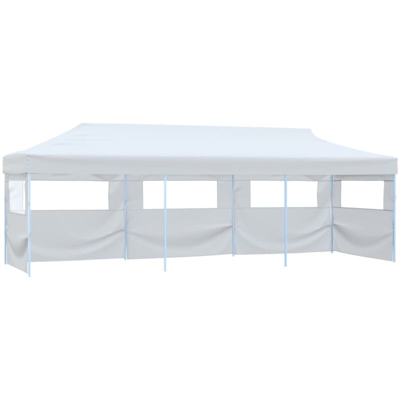 Vidaxl - Tente de réception escamotable pliable avec 5 parois 3x9m Blanc