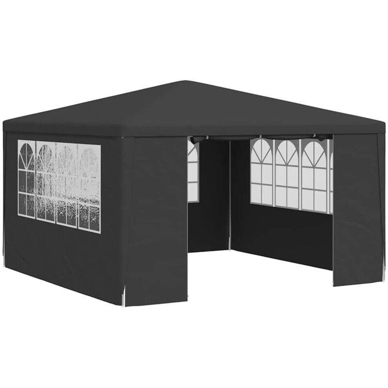 Tente de réception et parois latérales 4x4 m Anthracite 90 g/m²