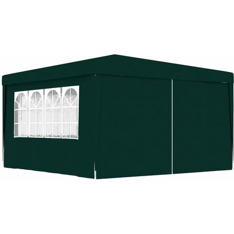 Tente de réception et parois latérales, Tonnelle de Jardin, Pergola Pavillon Chapiteau 4x4 m Vert 90 g/m² FCV24201 BonneVie