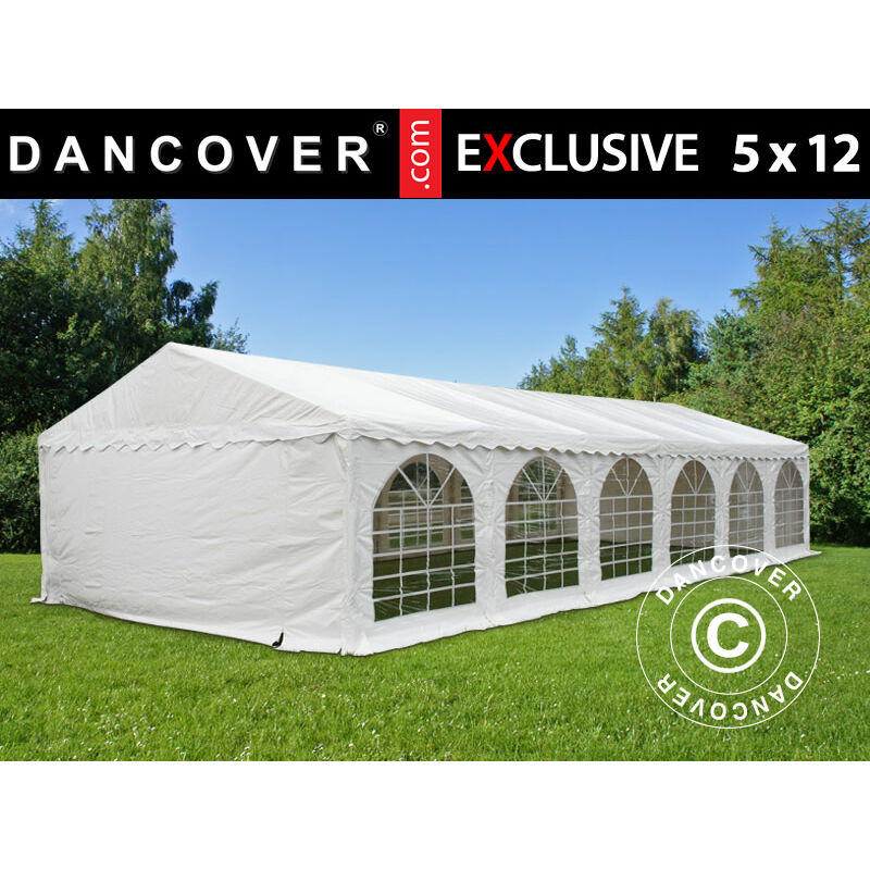 Tente de réception Exclusive 5x12m pvc, Blanc