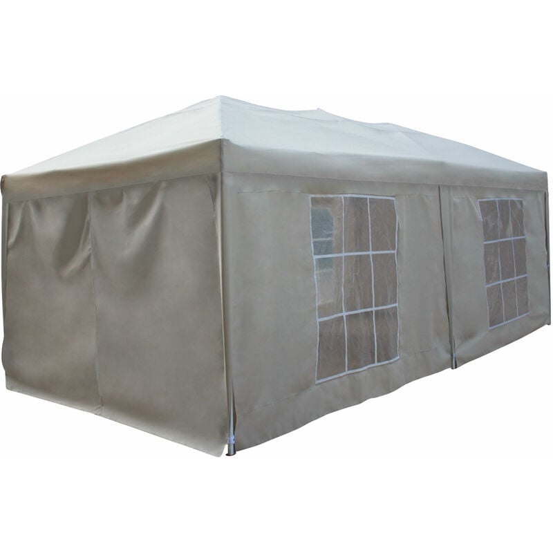 Tente de réception MISTRAL pliante 3 × 6m Beige avec panneaux - Beige