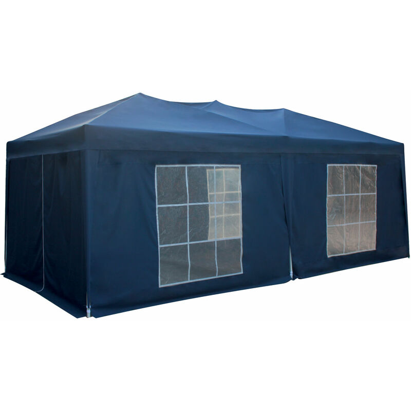 Tente de réception MISTRAL pliante 3 × 6m bleu avec panneaux - Bleu