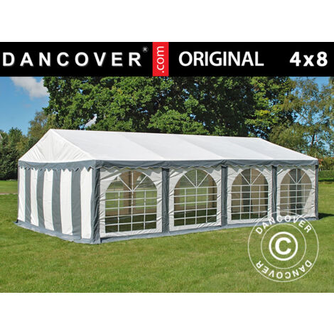 Tente de réception Original 4x8m PVC 900, Gris/Blanc