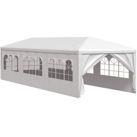 Tente de réception, Pavillon, Pergola, Tente de jardin, 3 x 9 m Blanc OIB3743E