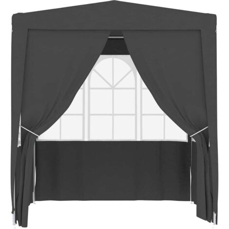 Tente de réception, Pavillon, Pergola, Tente de jardin, avec parois 2,5x2,5 m Anthracite 90 g/m² OIB8993E
