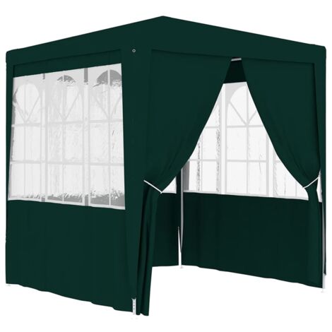 Tente de réception, Pavillon, Pergola, Tente de jardin, avec parois latérales 2x2 m Vert 90 g/m² OIB2578E