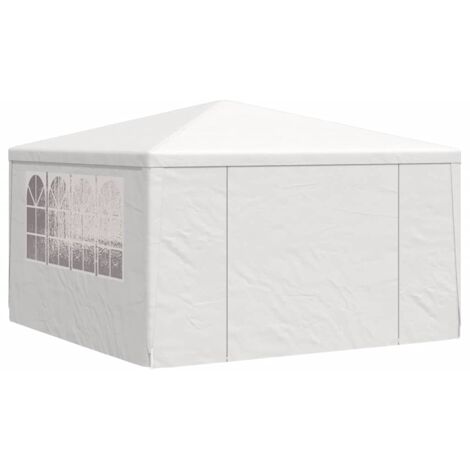 Tente de réception, Pavillon, Pergola, Tente de jardin, avec parois latérales 4x4 m Blanc 90 g/m² OIB3110E