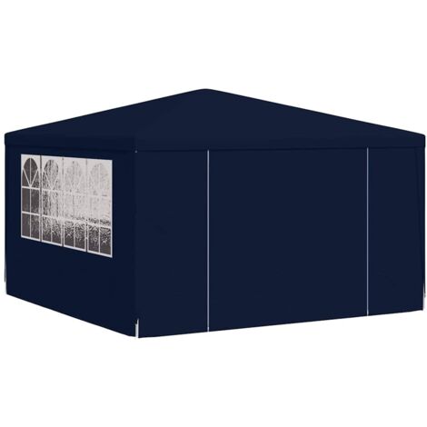 Tente de réception, Pavillon, Pergola, Tente de jardin, avec parois latérales 4x4 m Bleu 90 g/m² OIB3041E