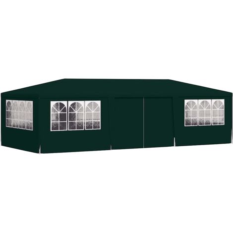 Tente de réception, Pavillon, Pergola, Tente de jardin, avec parois latérales 4x9 m Vert 90 g/m² OIB7412E