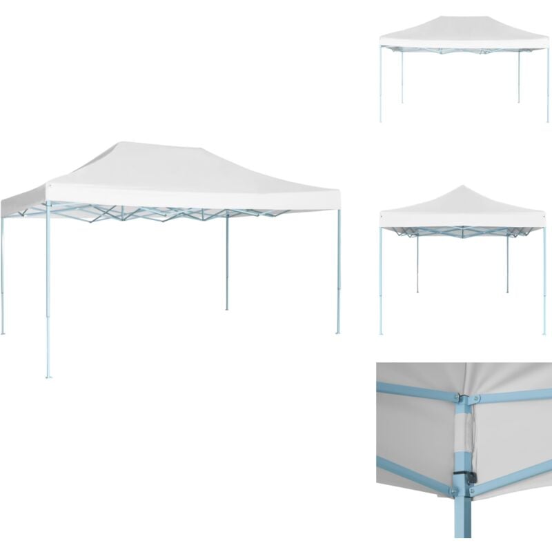 Vidaxl - Tente de réception pliable 3x4,5 m Blanc - Tents Pliantes - Tentes De Réception - Auvent Pliable - Abri Solaire - Parasol Géant