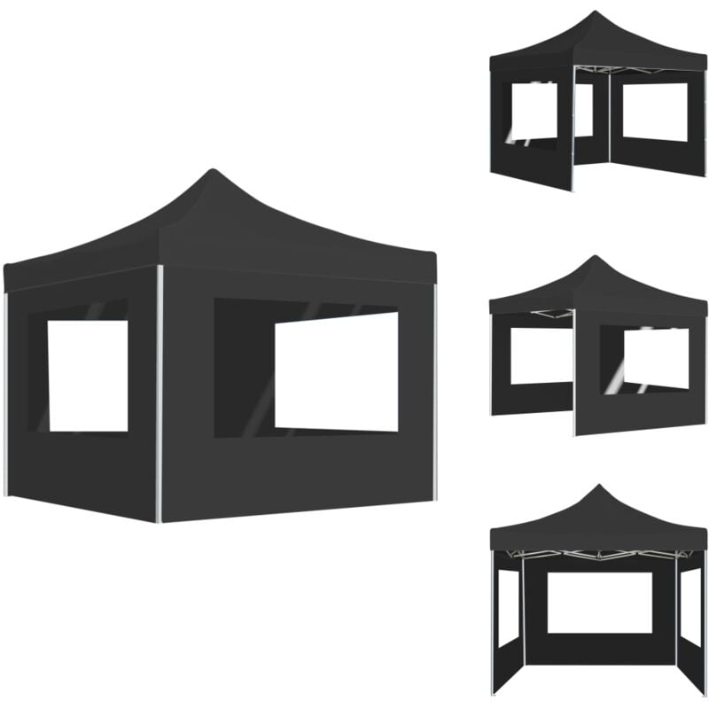 Vidaxl - Tente de réception pliable à parois Aluminium 3 x 3m Anthracite - Tente De Reception - Gazebo - Parasol - Abri Solaire - Structure Exterieure