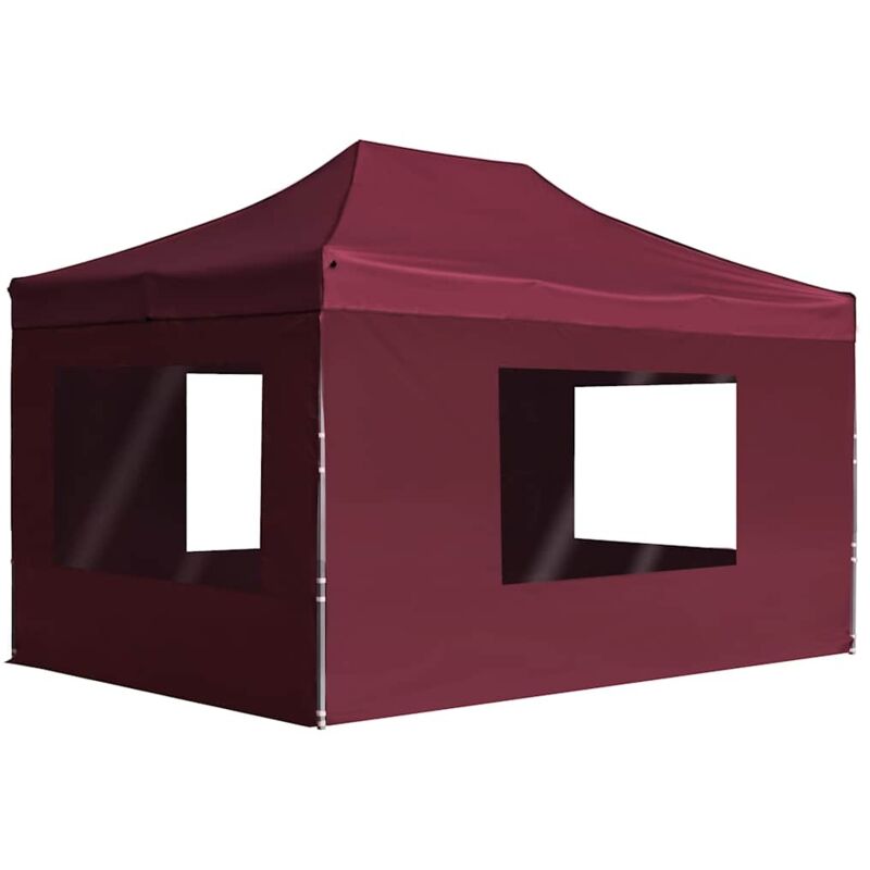 Vidaxl - Tente de réception pliable et parois Aluminium 4,5x3 m Bordeaux