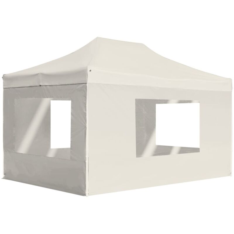 Vidaxl - Tente de réception pliable avec parois Aluminium 4,5x3 m Crème