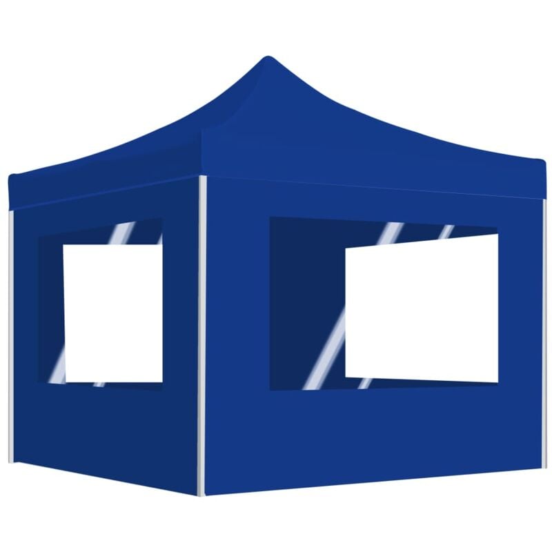 Tente de réception pliable avec parois Aluminium 3 x 3 m Bleu Vidaxl Bleu