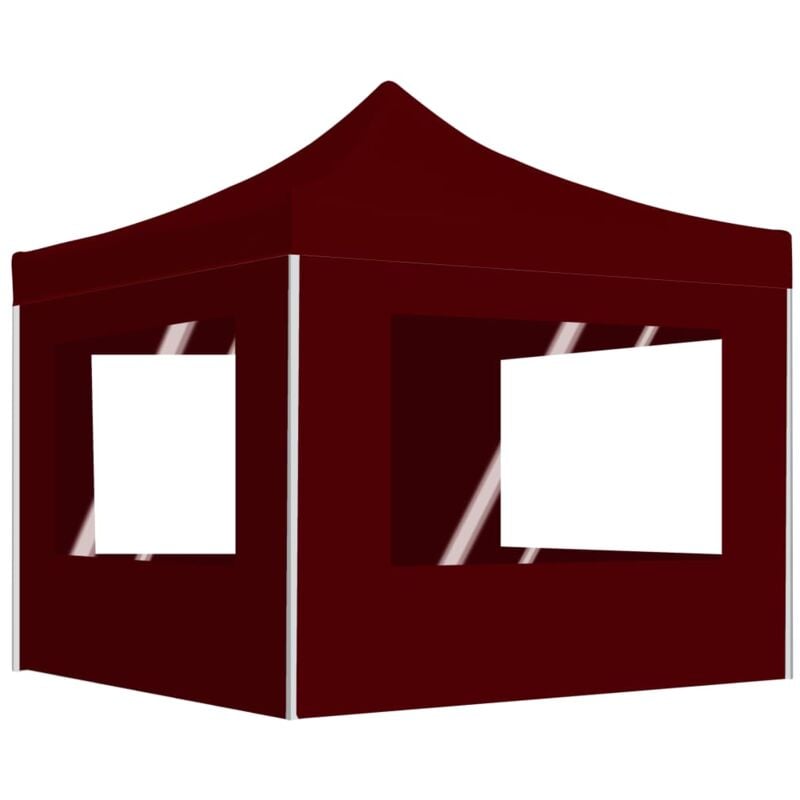 Tente de réception pliable avec parois Aluminium 3x3 m Bordeaux Vidaxl Rouge bordeaux