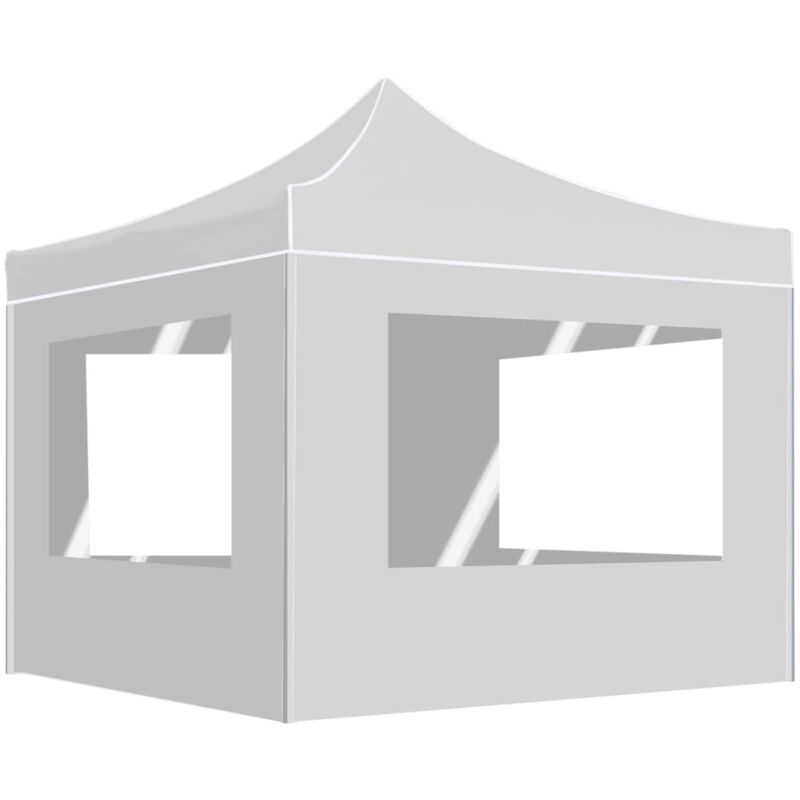 Vidaxl - Tente de réception pliable avec parois Aluminium 3x3 m Blanc Blanc