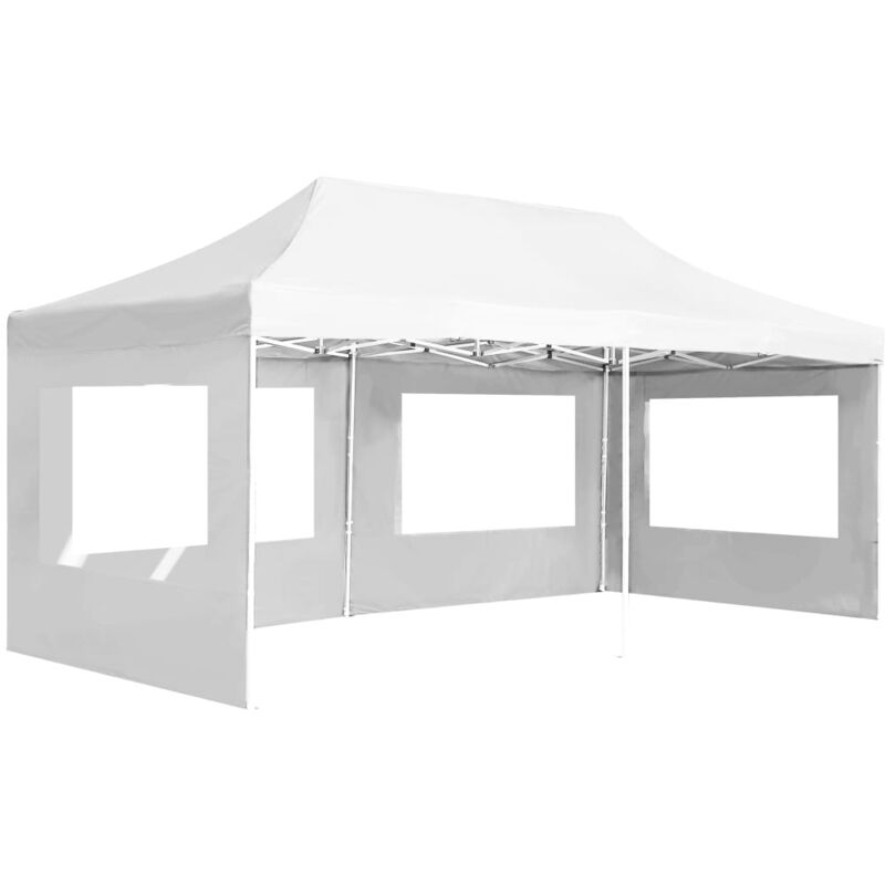 Tente de réception pliable avec parois Aluminium 6 x 3 m Blanc - Vidaxl