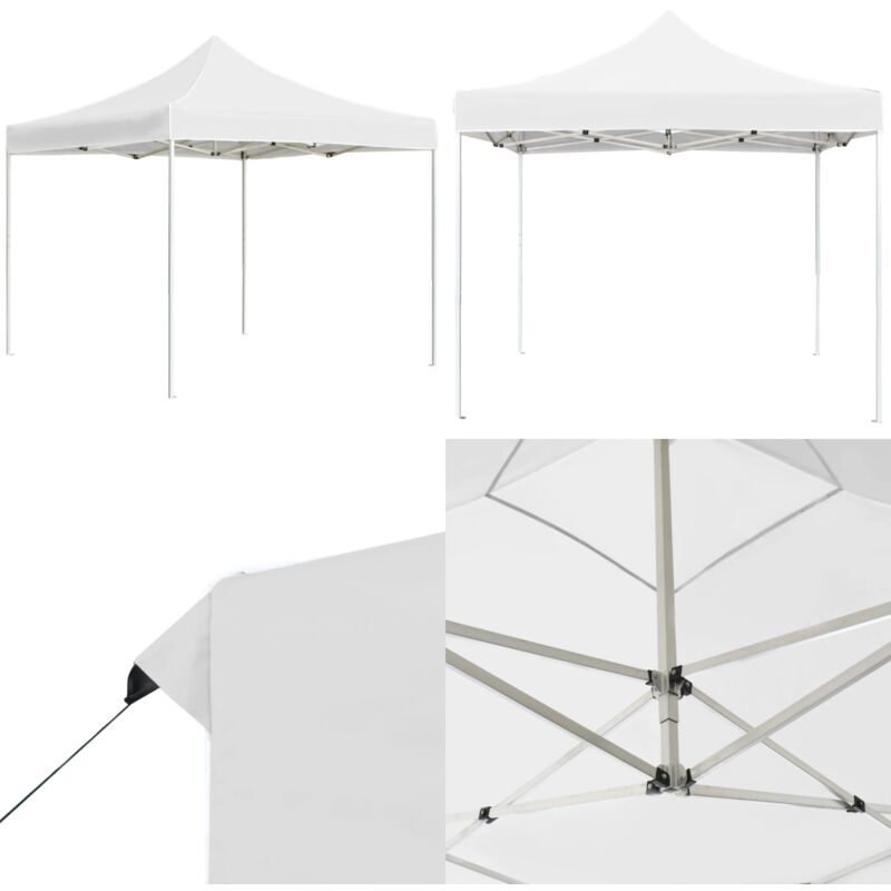 Tente de réception pliable Aluminium 2 x 2 m Blanc - Tents De Réception - Auvent Pliables - Abri Solaire - Parasol - Événement En Plein Air - Home &