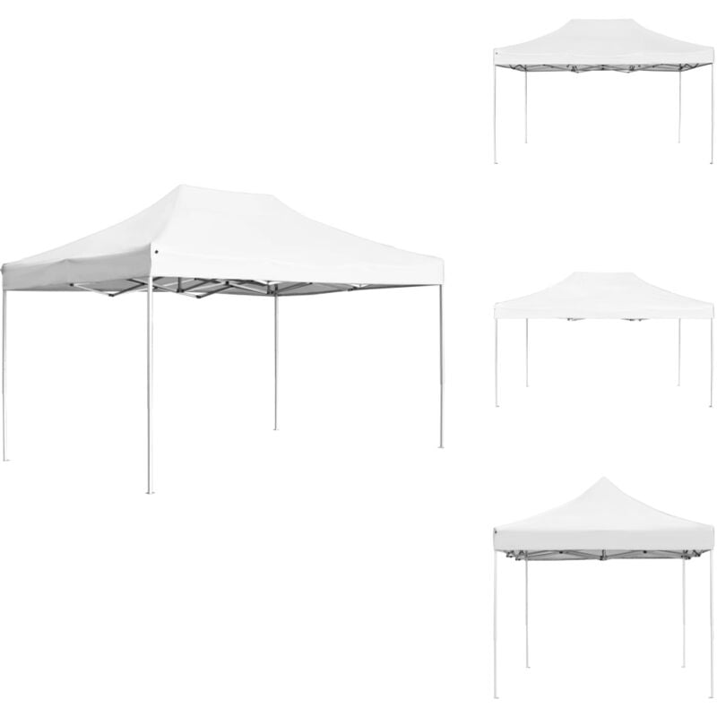 Tente de réception pliable Aluminium 4,5x3 m Blanc - Tente De Reception - Tente Pliante - Abri Solaire - Parasol - Événement En Plein Air