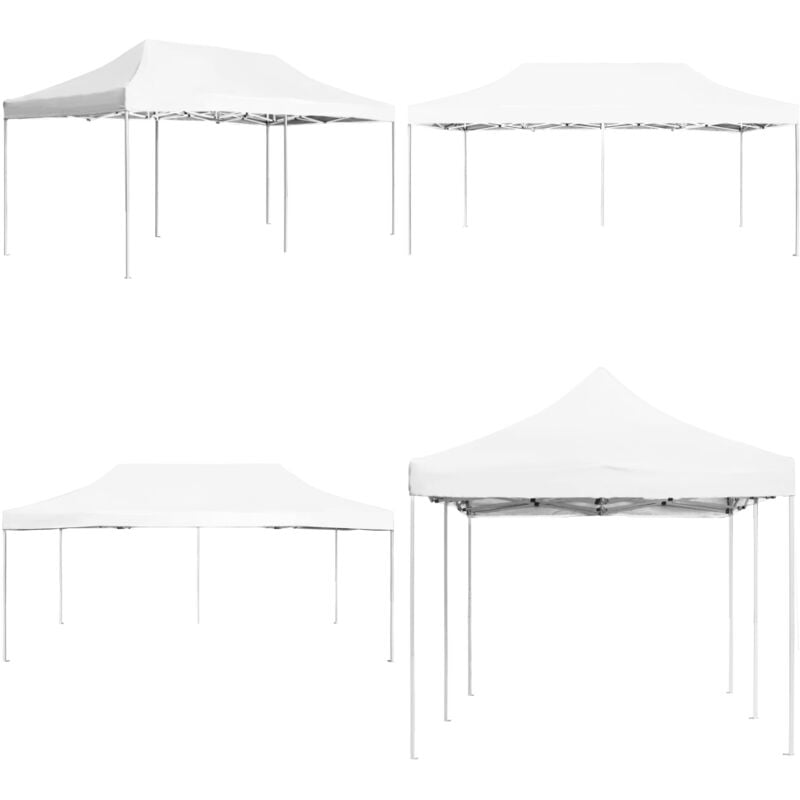 Tente de réception pliable Aluminium 6 x 3 m Blanc - Tente De Réception - Abri Solaire - Structure Extérieure - Événement En Plein Air - Dîner En