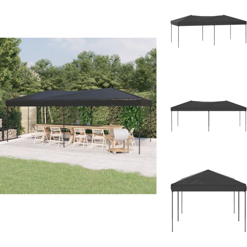 Vidaxl - Tente de réception pliable Anthracite 3x6 m - Tente De Réception Pliablle - Abri Extérieur - Parasol - Chapiteau Pliable - Fête De Jardin