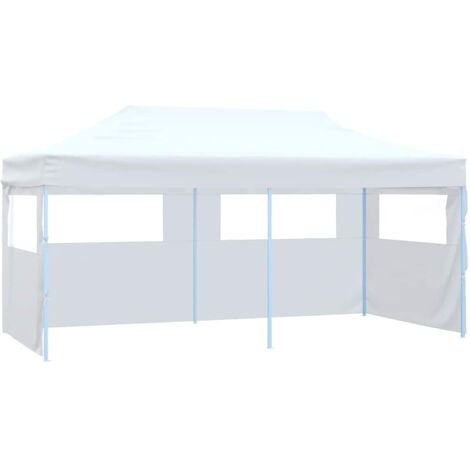 Tente de réception pliable avec 4 parois 3x6 m Acier Blanc vidaXL