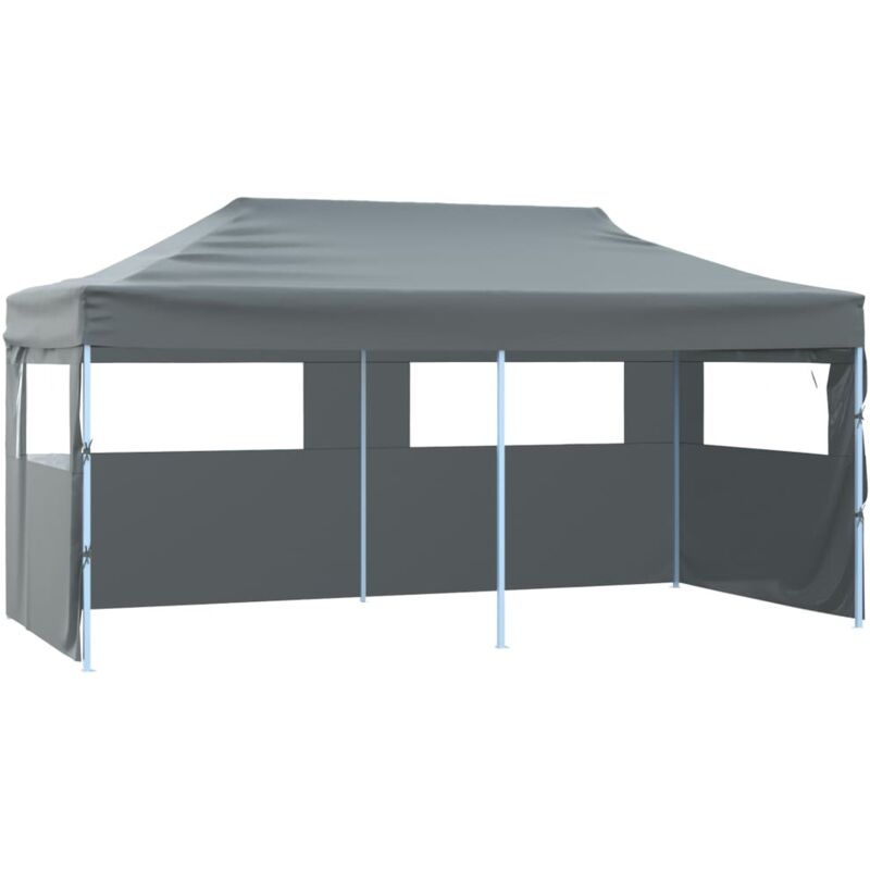 Vidaxl - Tente de réception pliable avec 4 parois 3x6 m Acier Anthracite