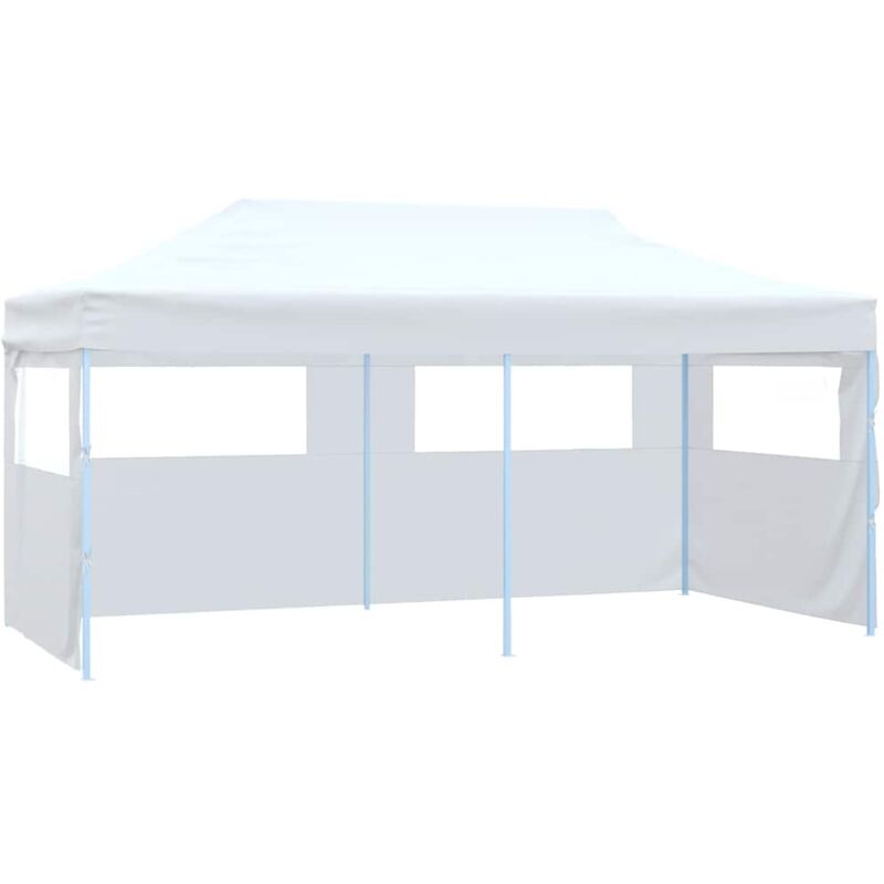 Vidaxl - Tente de réception pliable avec 4 parois 3x6 m Acier Blanc